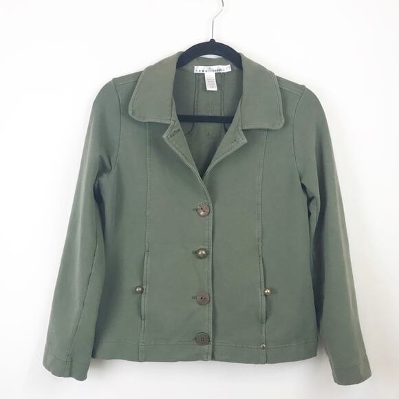 Neon Buddha Green Cropped Jacket Cotton Blend Swing XS - Picture 1 of 8